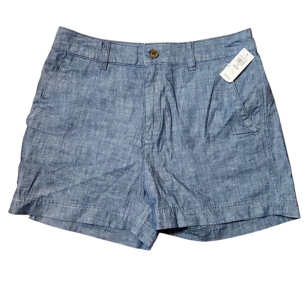 GAP Women's Girlfriend Khaki‎ Short size 8 Blue Chambray NWT